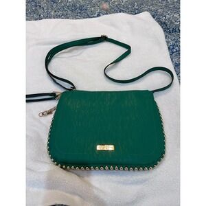 Jessica Simpson Emerald Green Studded Crossbody Bag Gold Hardware Faux Leather
